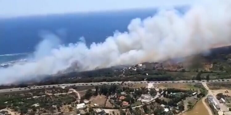 Declarado un incendio en Tarifa en la zona de Valdevaqueros