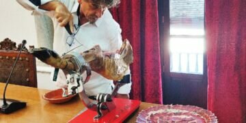 Recepción a Florencio Sanchidrián por parte del Ayuntamiento de Llerena