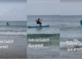 ¡Esto es Cádiz! Uno pescando sentado en una silla sobre una tabla de paddle surf