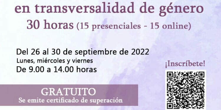 Abierto el plazo de inscripción para la segunda edición del curso ‘Formación en transversalidad de género para profesionales’